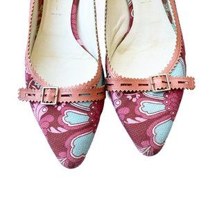 CASADEI Floral Print Flats Size 9B